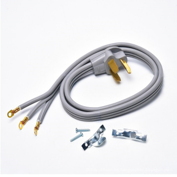 Cable de cordón de suministro de alimentación de alta calidad Cable de 4 &#39;Rango 40/50amp 3 alambre 10awg/3c gris